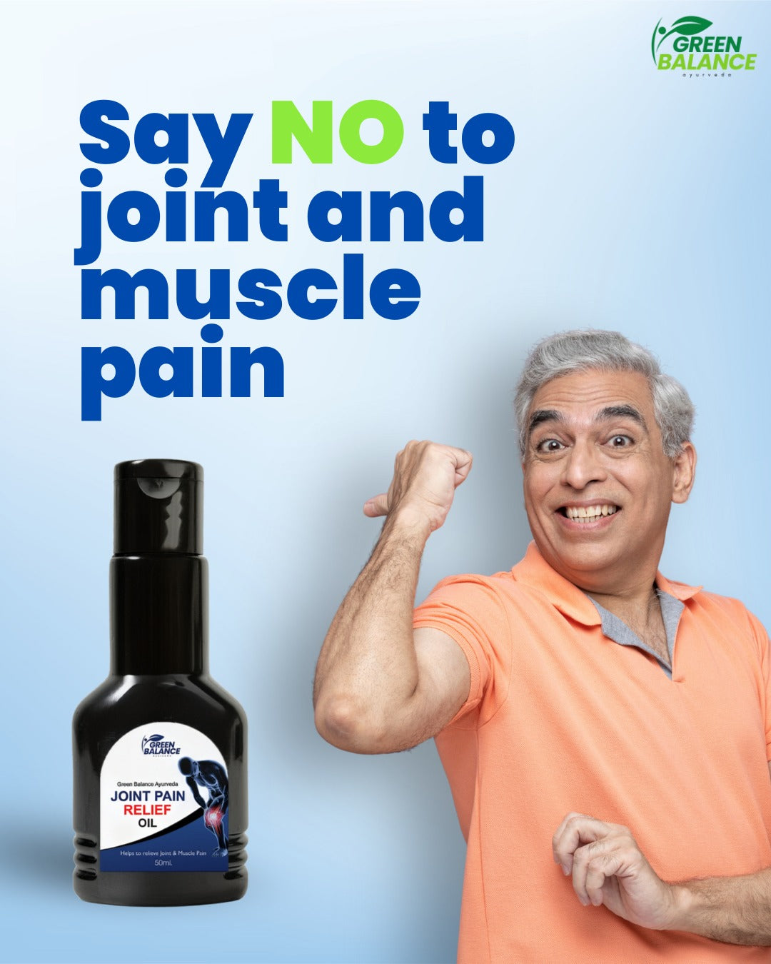 Green Balance Ayurveda Joint Pain Relief Oil | For Joint, Back, Knee & Shoulder Pain | 50ML
