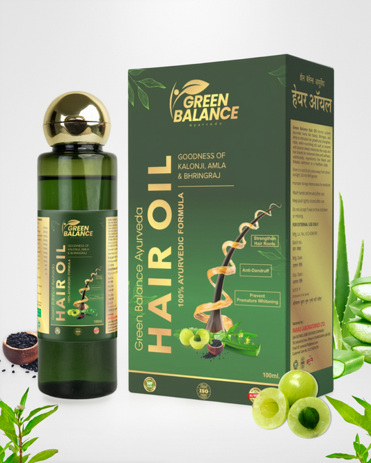 Green Balance Ayurveda Hair Oil For Men & Women | 100% Ayurvedic Hair Oil | 100ML