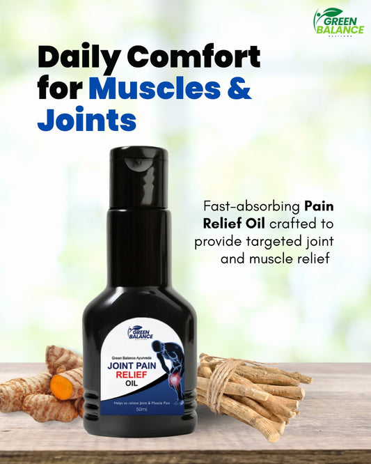 Green Balance Ayurveda Joint Pain Relief Oil | For Joint, Back, Knee & Shoulder Pain | 50ML