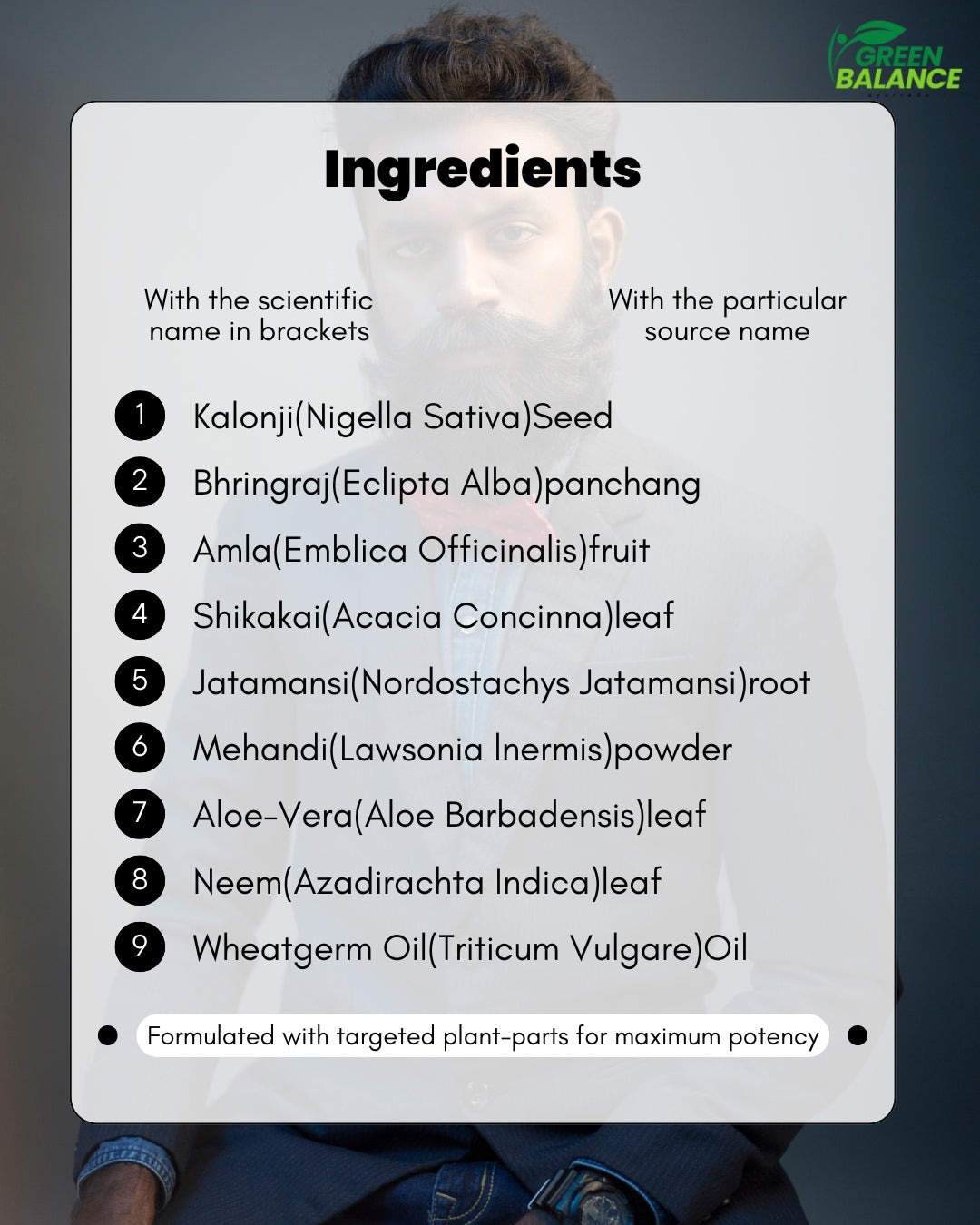 Green Balance Ayurveda Beard Growth Oil | Healthier and Stronger Beard Growth | 30ML