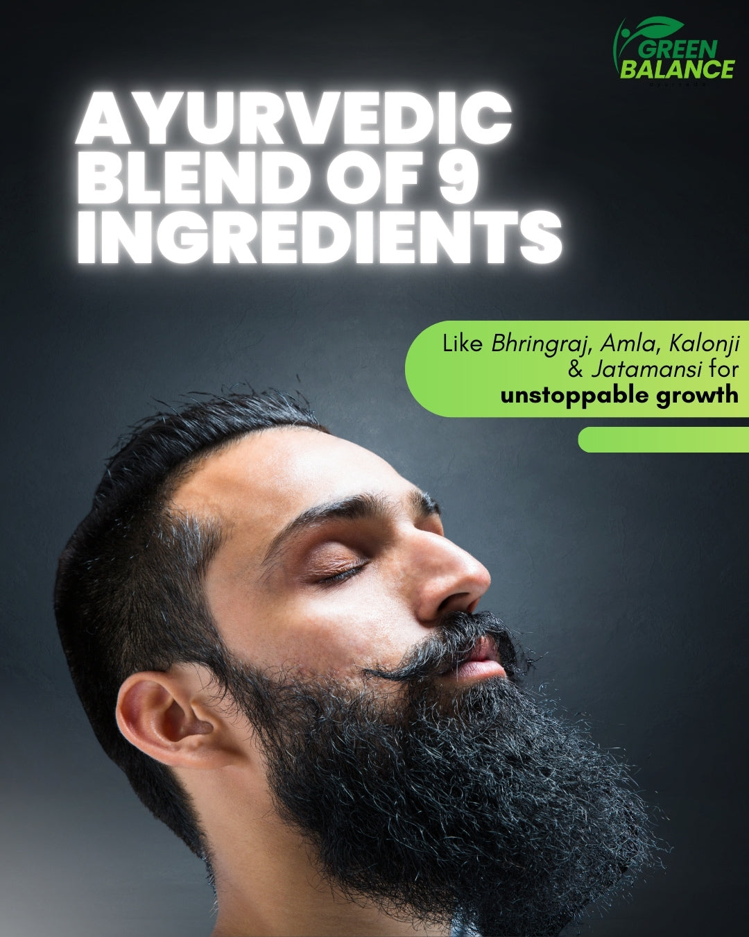 Green Balance Ayurveda Beard Growth Oil | Healthier and Stronger Beard Growth | 30ML